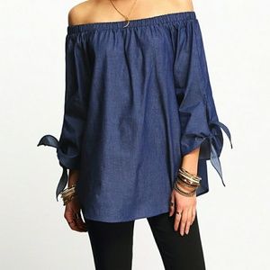 Denim Off Shoulder Blouse